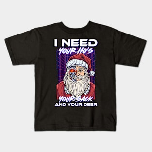 90s Retro Ugly Christmas Men Women Funny Christmas Santa Kids T-Shirt